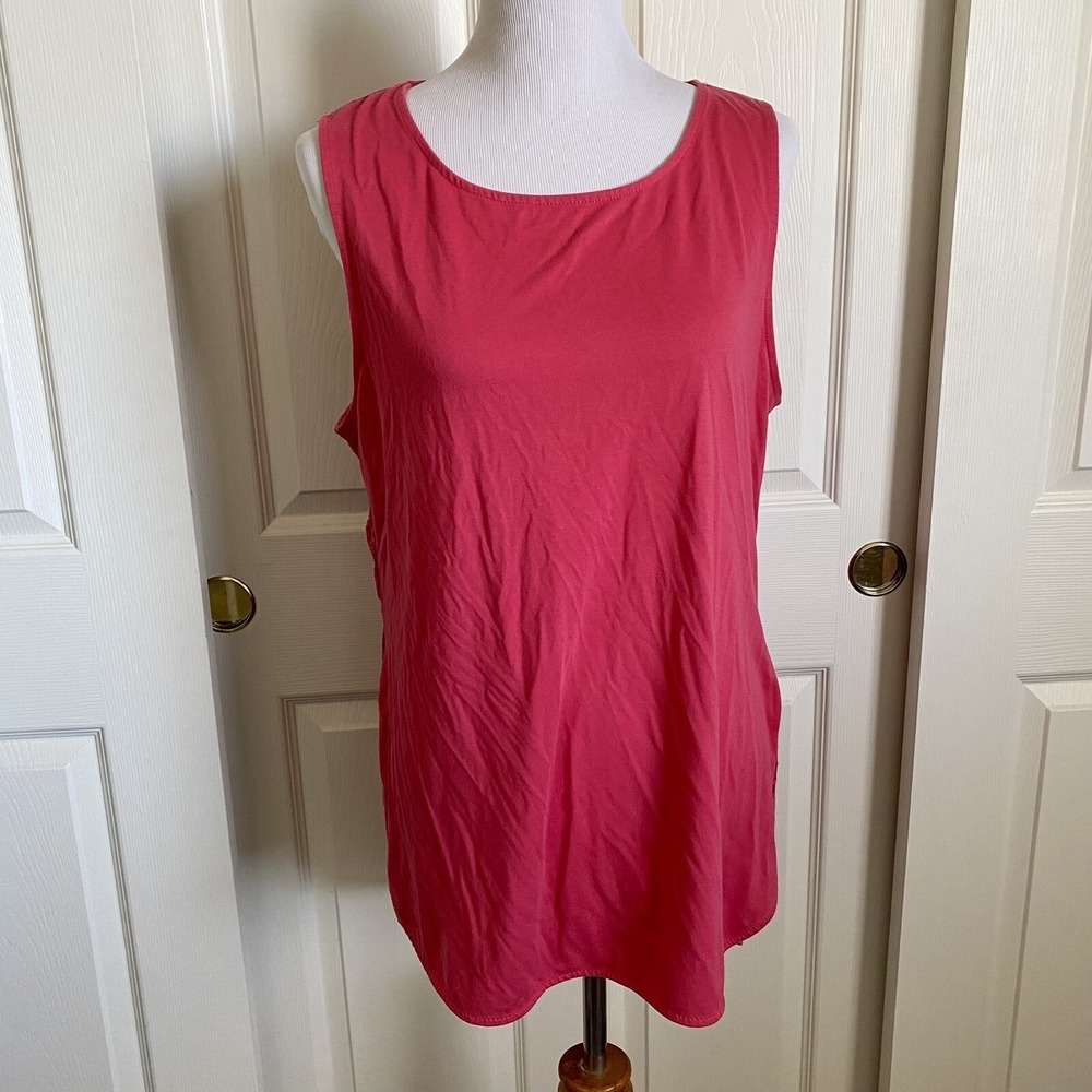 Tangerine Dark‎ Pink Exercise Workout Athleisure Tank Top Size XL